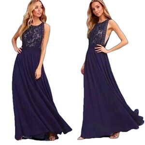 Danity Black Lace Full Length Dress Size Small